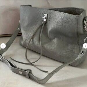 Rebecca Minkoff Darren East/West Leather Shoulder Bag in Dove Gray